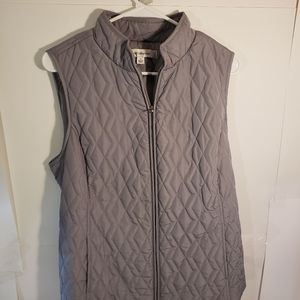 Croft and Barrow Large Gray Vest Coat Zipper Jacket